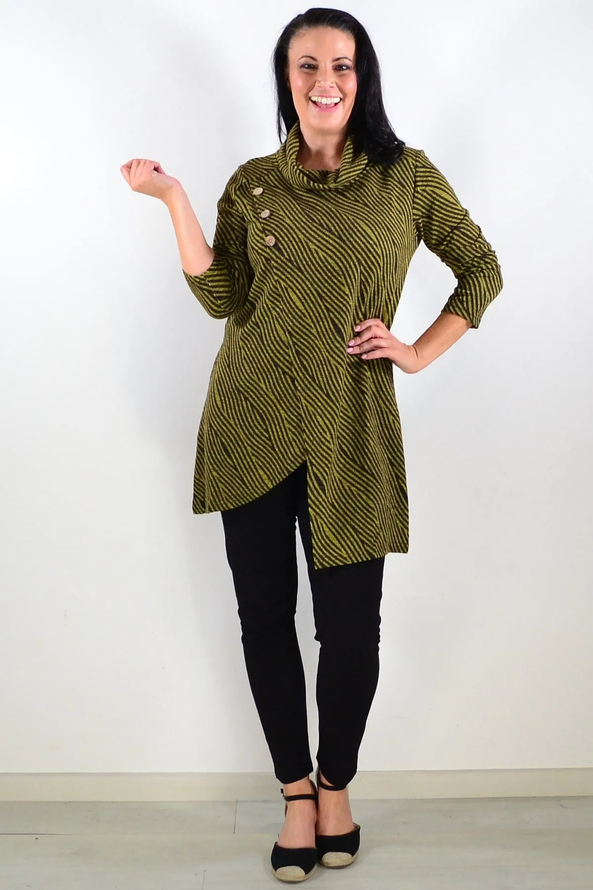 Animal Stripes Crossover Tunic Top