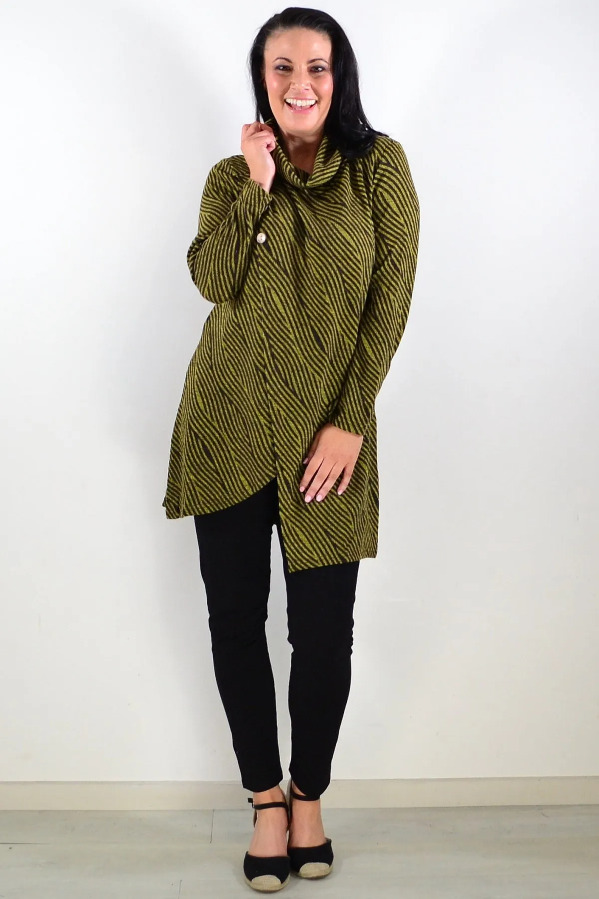 Animal Stripes Crossover Tunic Top