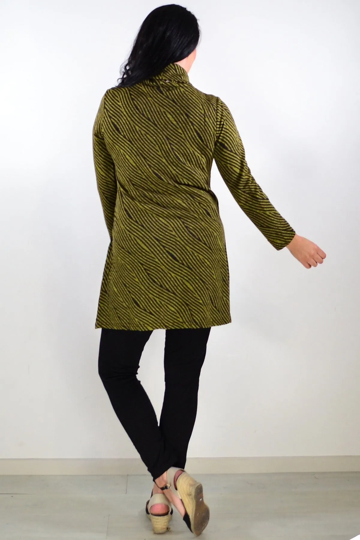 Animal Stripes Crossover Tunic Top