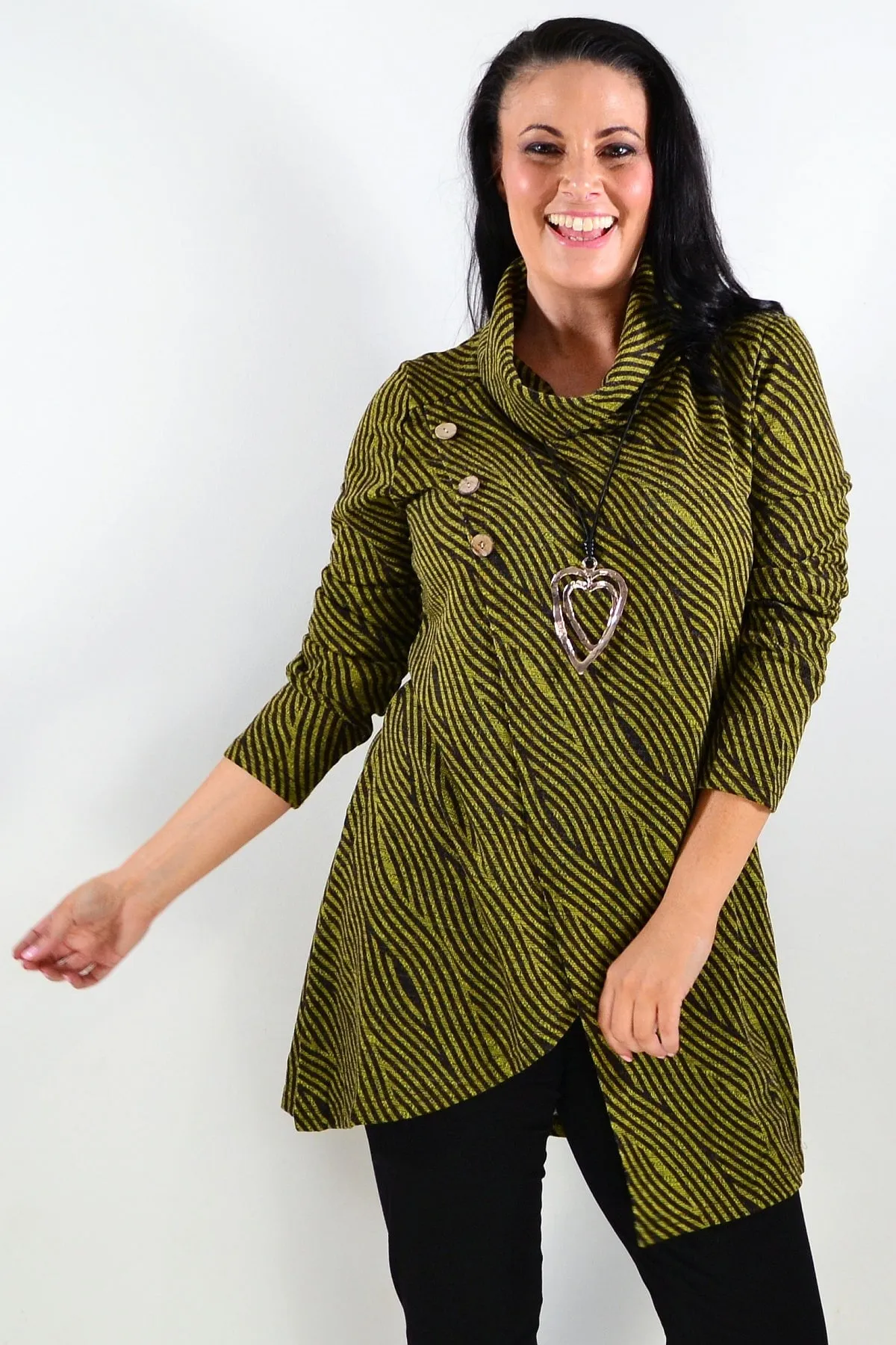 Animal Stripes Crossover Tunic Top