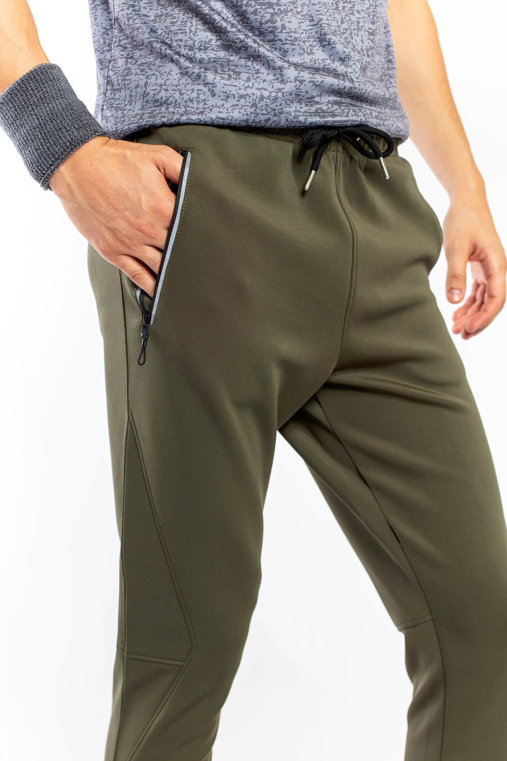 Army Green Double Interlock Trousers