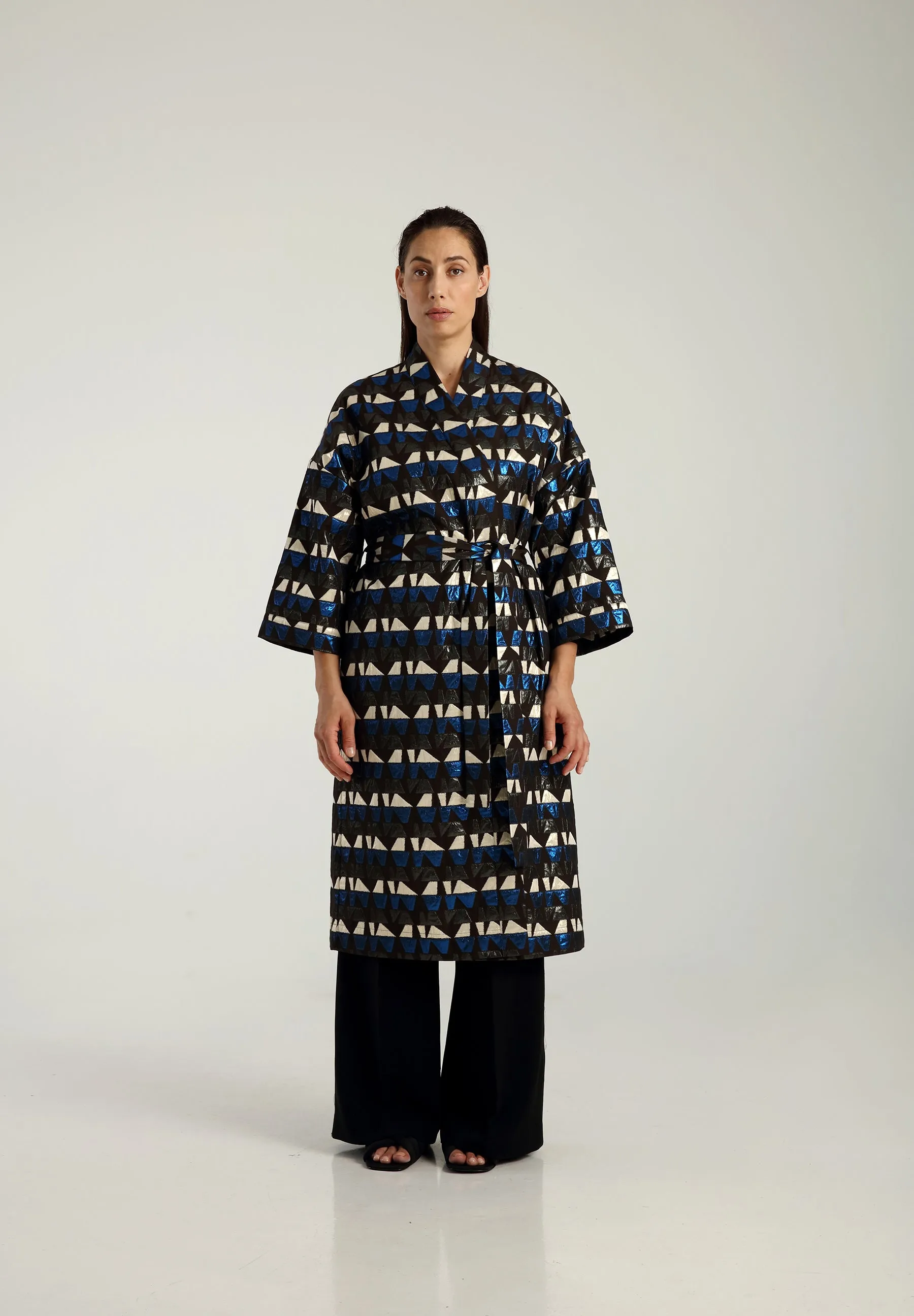 ASTORIA KIMONO WRAP JACKET -Metallic blue - Rentals