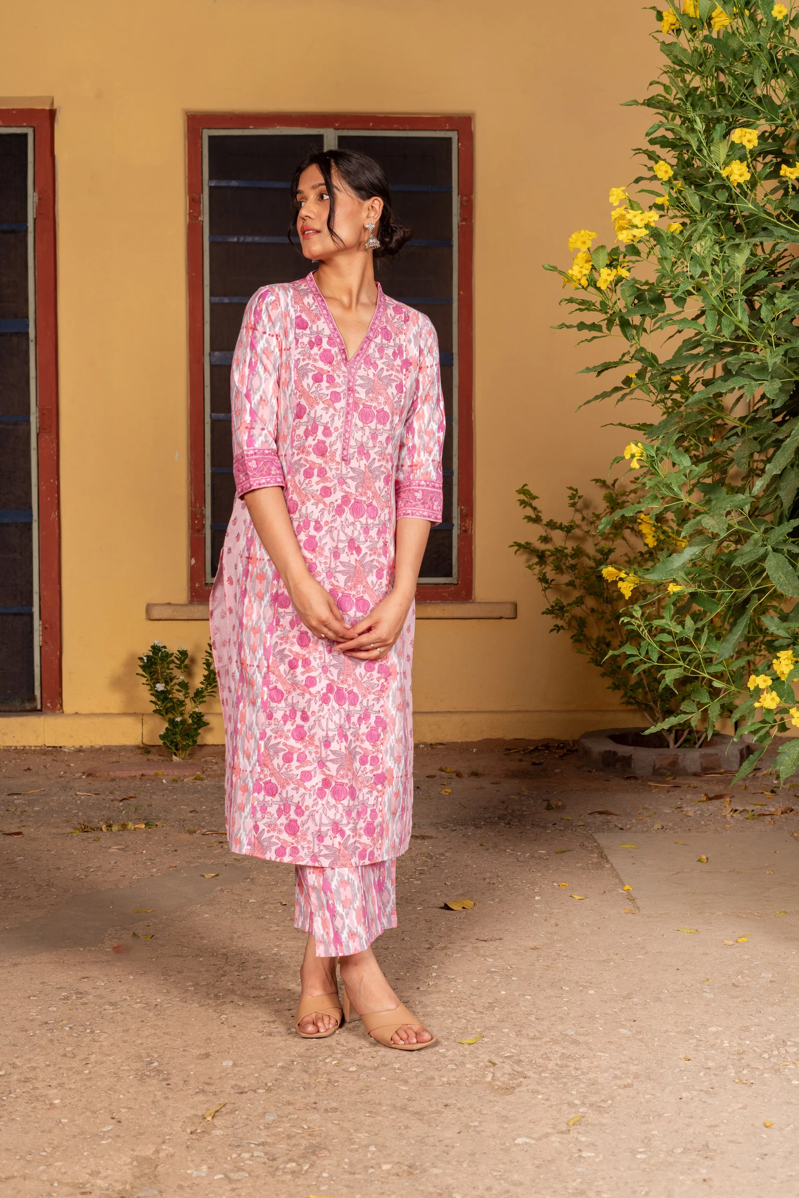 Bahaar Purple Bird Suit Set