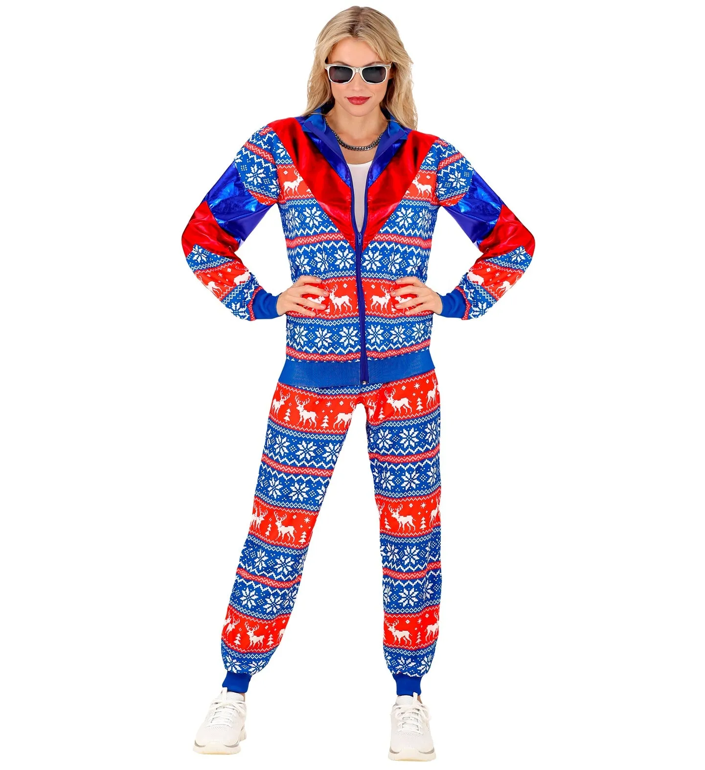 Blue Red Merry Christmas Tracksuit Costume