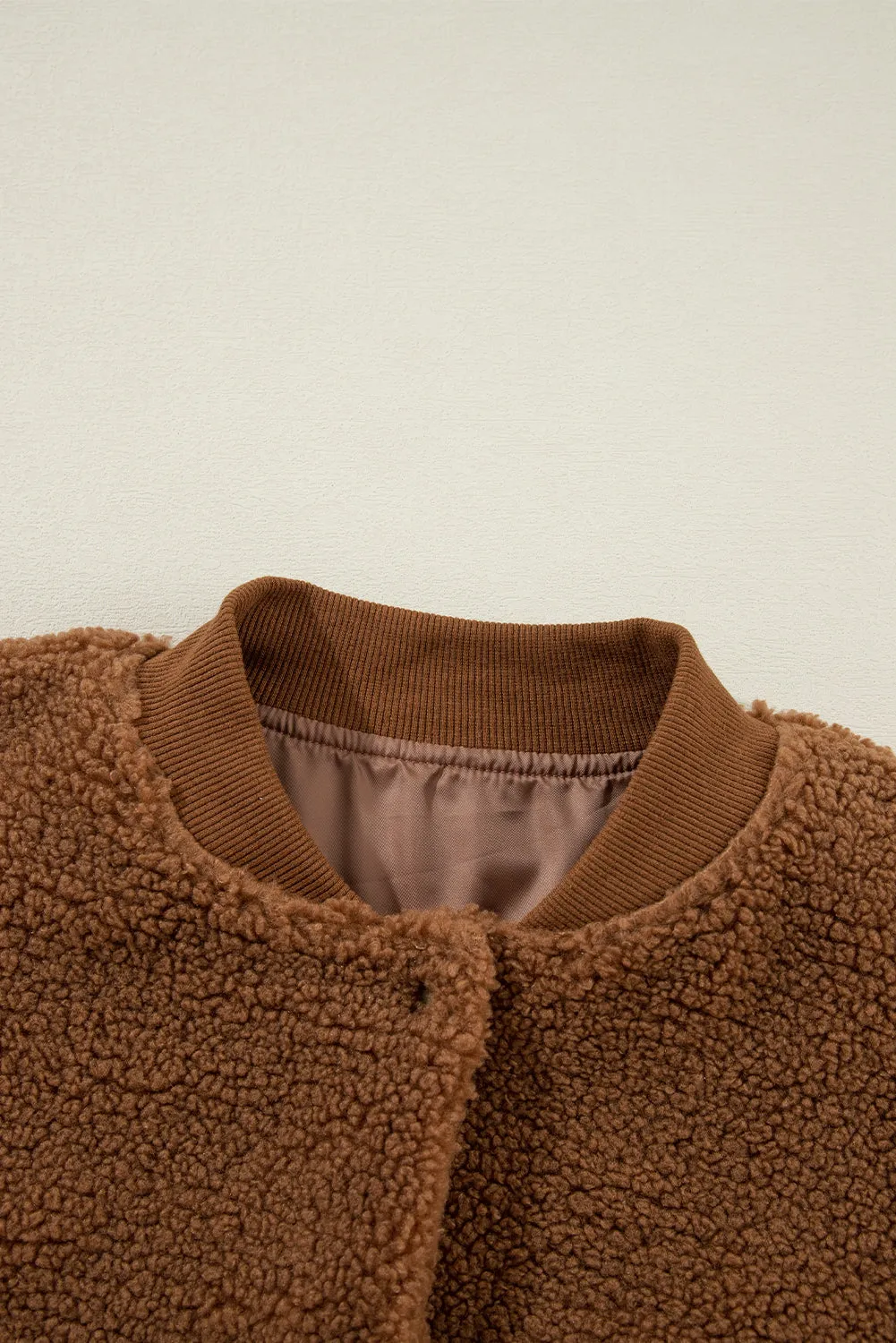 Blue Zone Planet |  Baseball Collar Long Sleeve Sherpa Jacket
