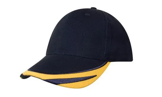 BRUSHED HEAVY COTTON CAP WITH PEAK TRIM EMBROIDERED