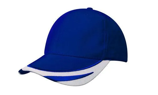 BRUSHED HEAVY COTTON CAP WITH PEAK TRIM EMBROIDERED