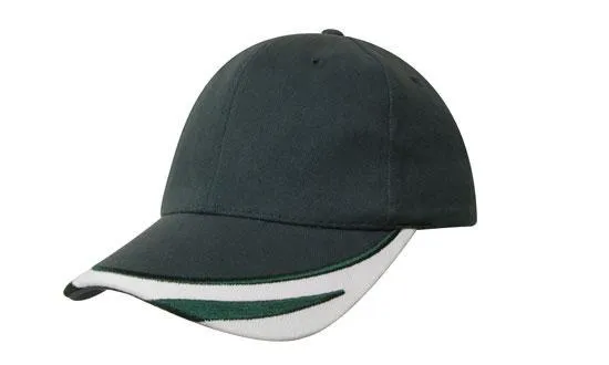 BRUSHED HEAVY COTTON CAP WITH PEAK TRIM EMBROIDERED