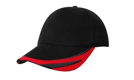 BRUSHED HEAVY COTTON CAP WITH PEAK TRIM EMBROIDERED