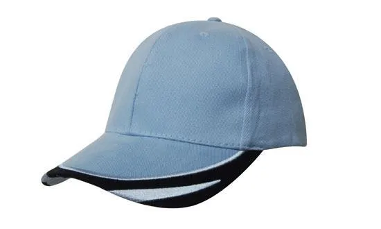 BRUSHED HEAVY COTTON CAP WITH PEAK TRIM EMBROIDERED