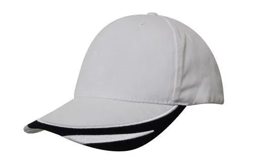 BRUSHED HEAVY COTTON CAP WITH PEAK TRIM EMBROIDERED