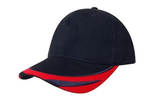 BRUSHED HEAVY COTTON CAP WITH PEAK TRIM EMBROIDERED