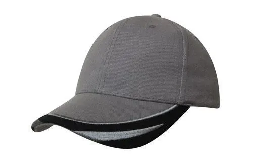 BRUSHED HEAVY COTTON CAP WITH PEAK TRIM EMBROIDERED