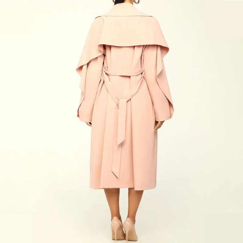 Casual Lapel Solid Color Jacket Trench Coat Wholesale Coats