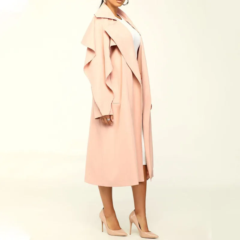 Casual Lapel Solid Color Jacket Trench Coat Wholesale Coats
