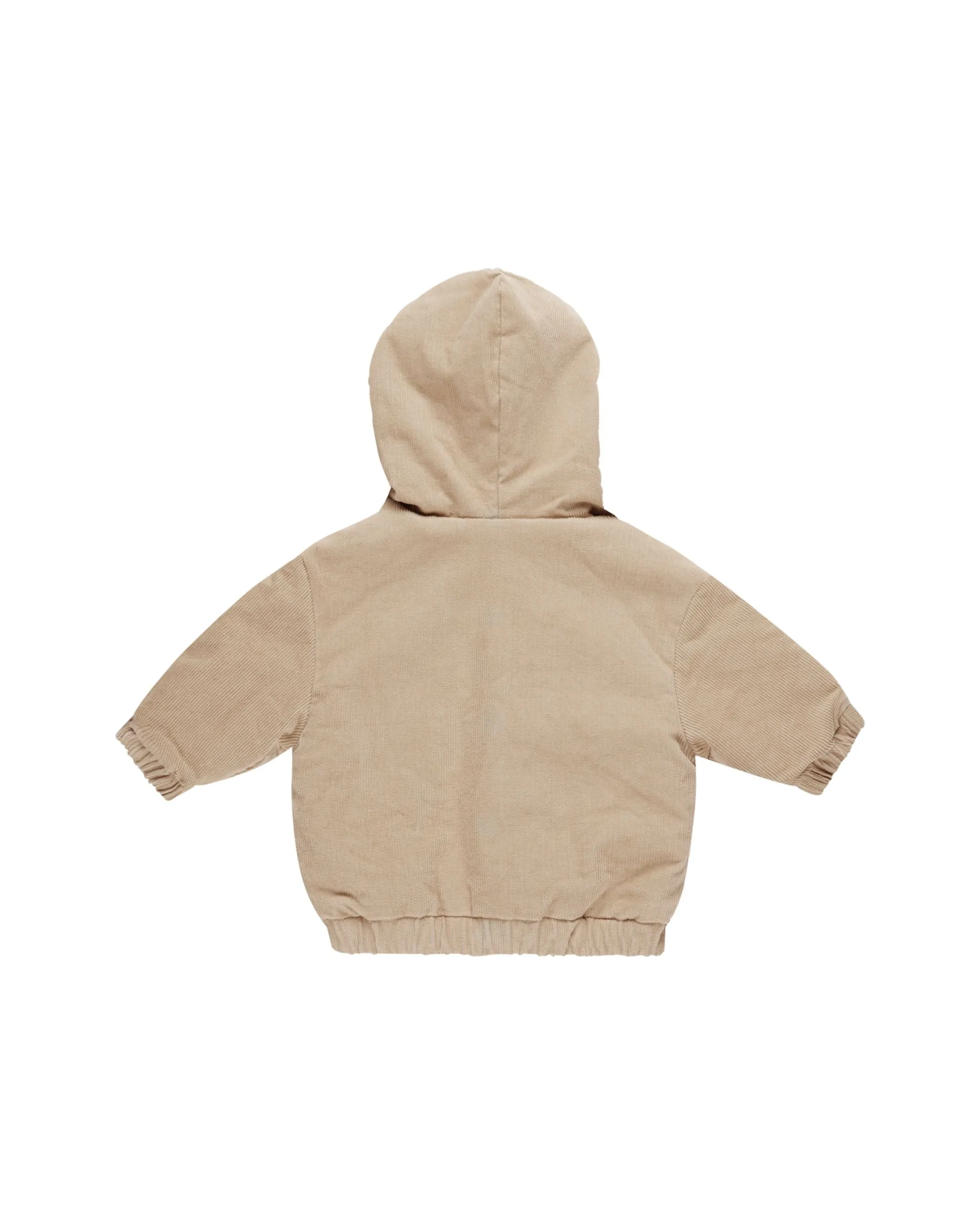Corduroy Hooded Jacket in Latte