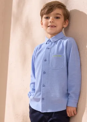 Curtis Blue Pique Textured Shirt