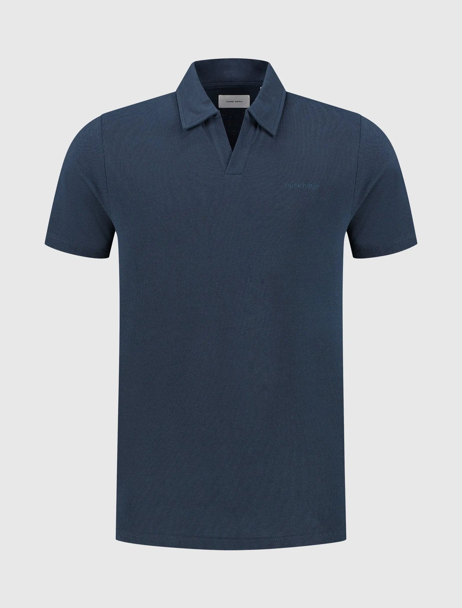 Embroidery Waffle Polo | Navy