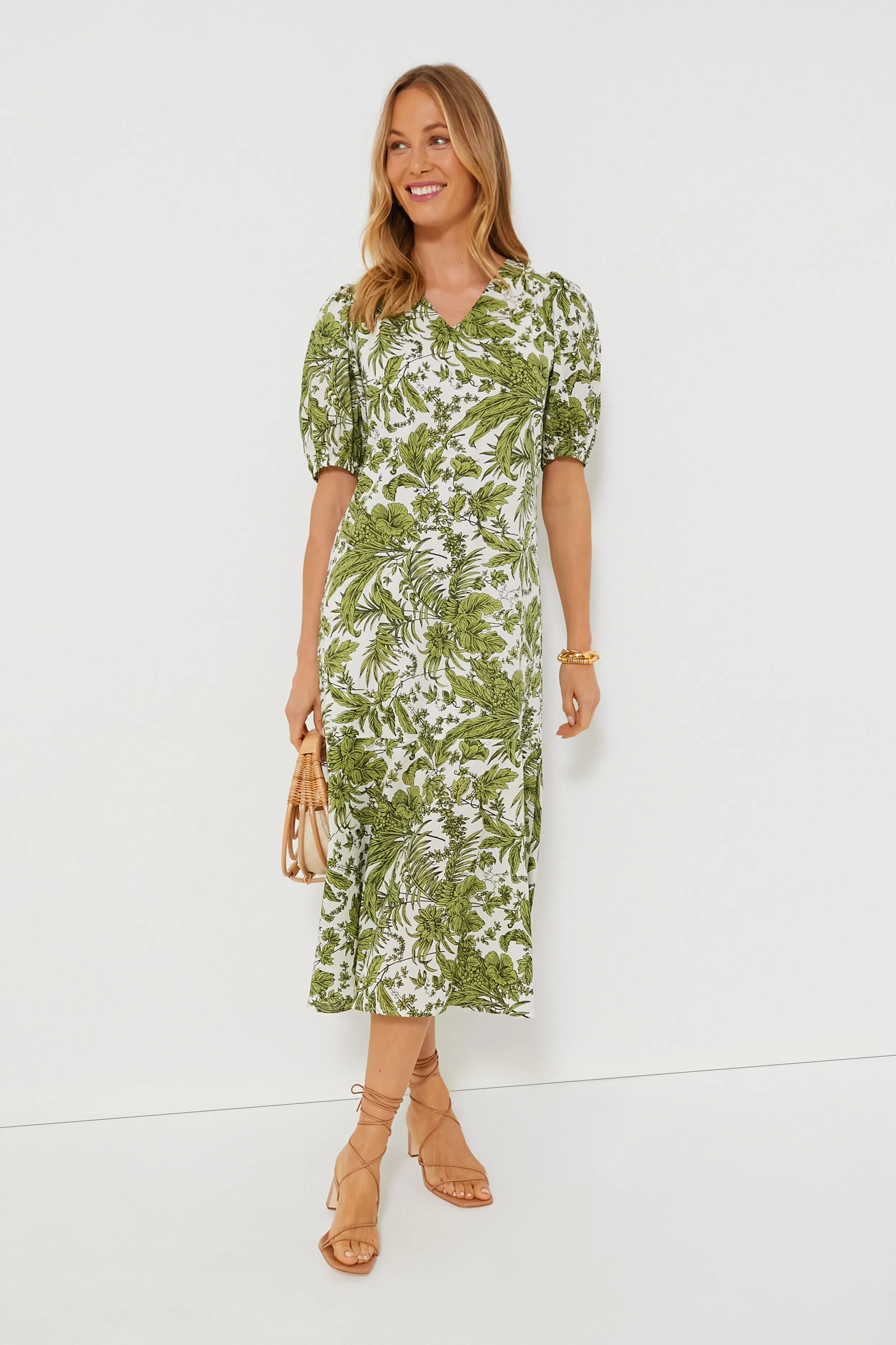 Green Leaf Myers Midi Dress