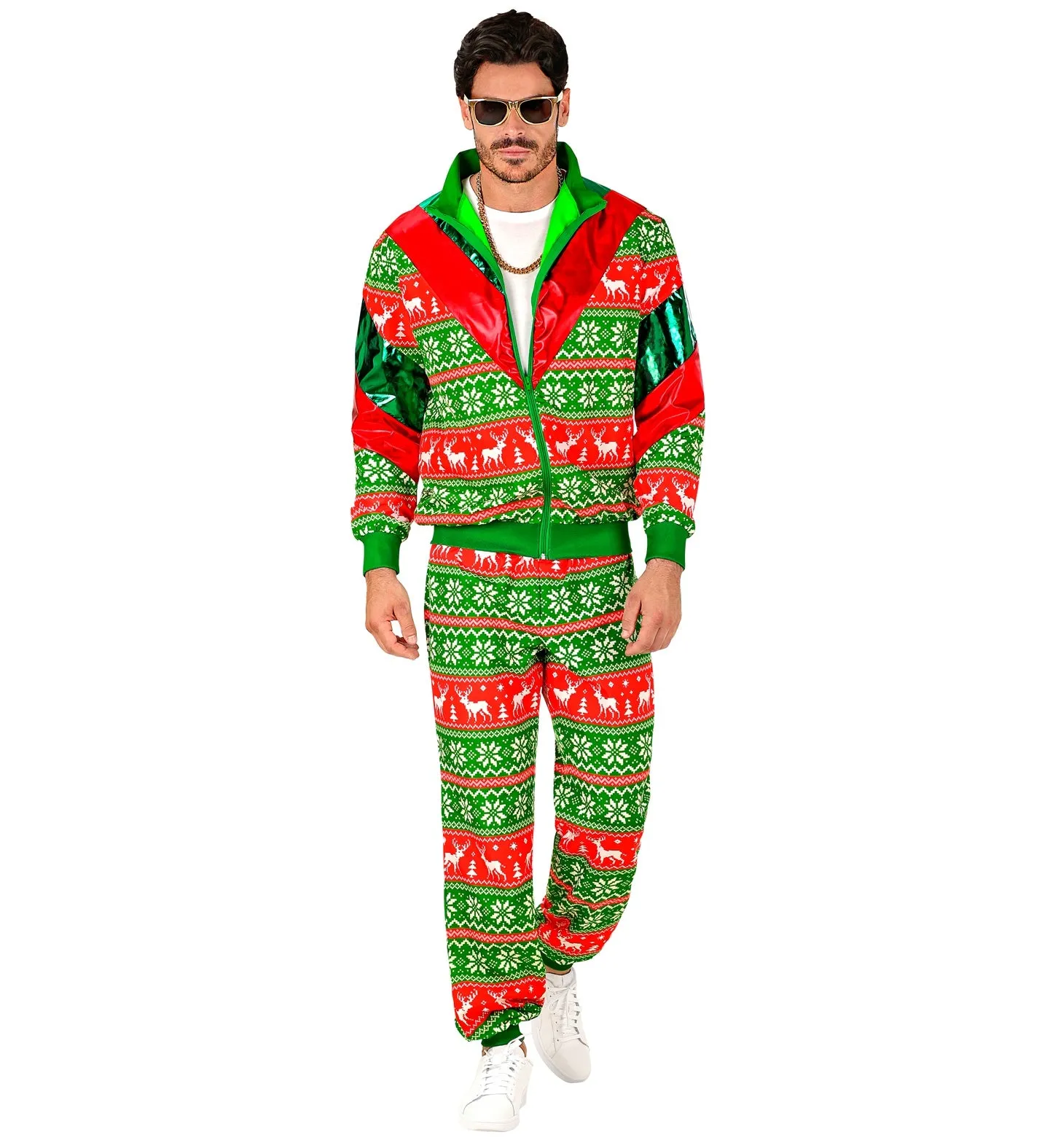 Green Red Merry Christmas Tracksuit Costume