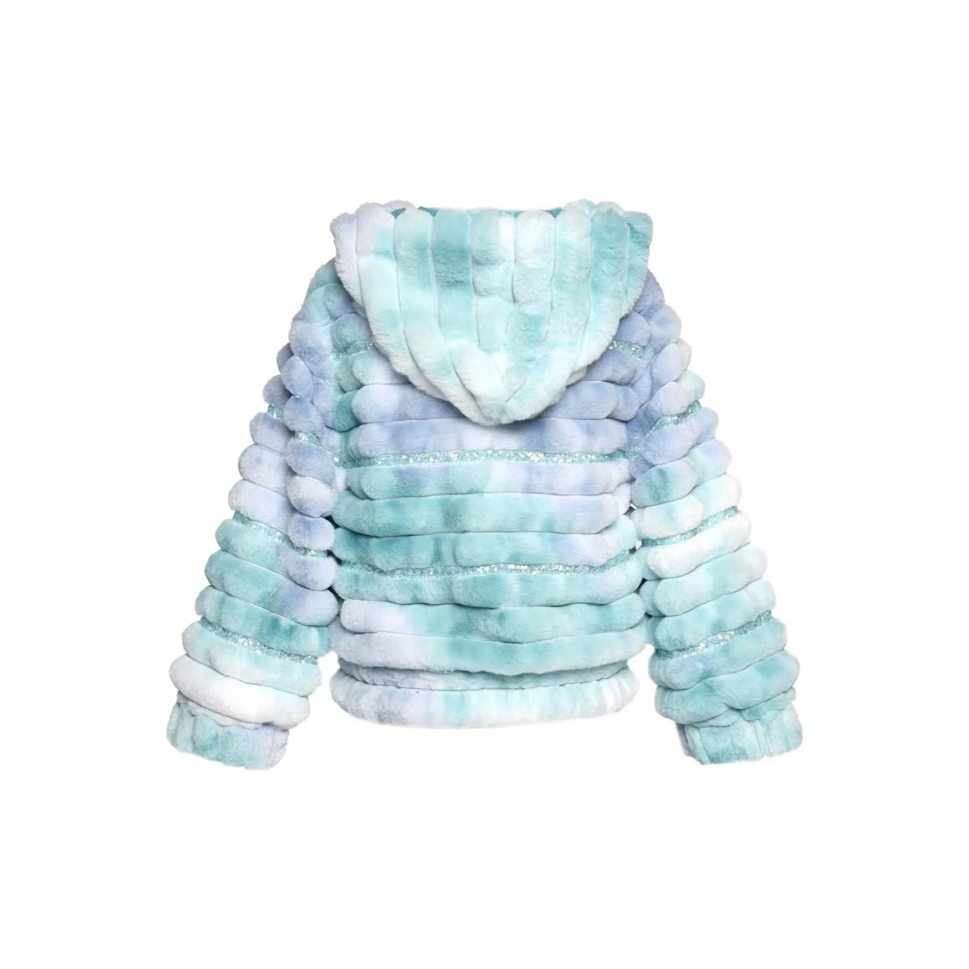 Hannah Banana Girl's Tie Dye Faux Fur Coat