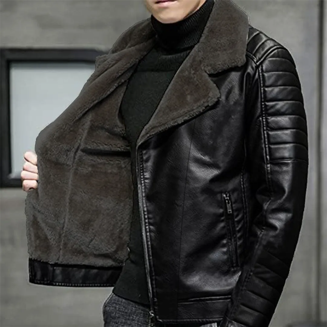 Imported Alpha Cross Zip Premiere Black Leather Jacket