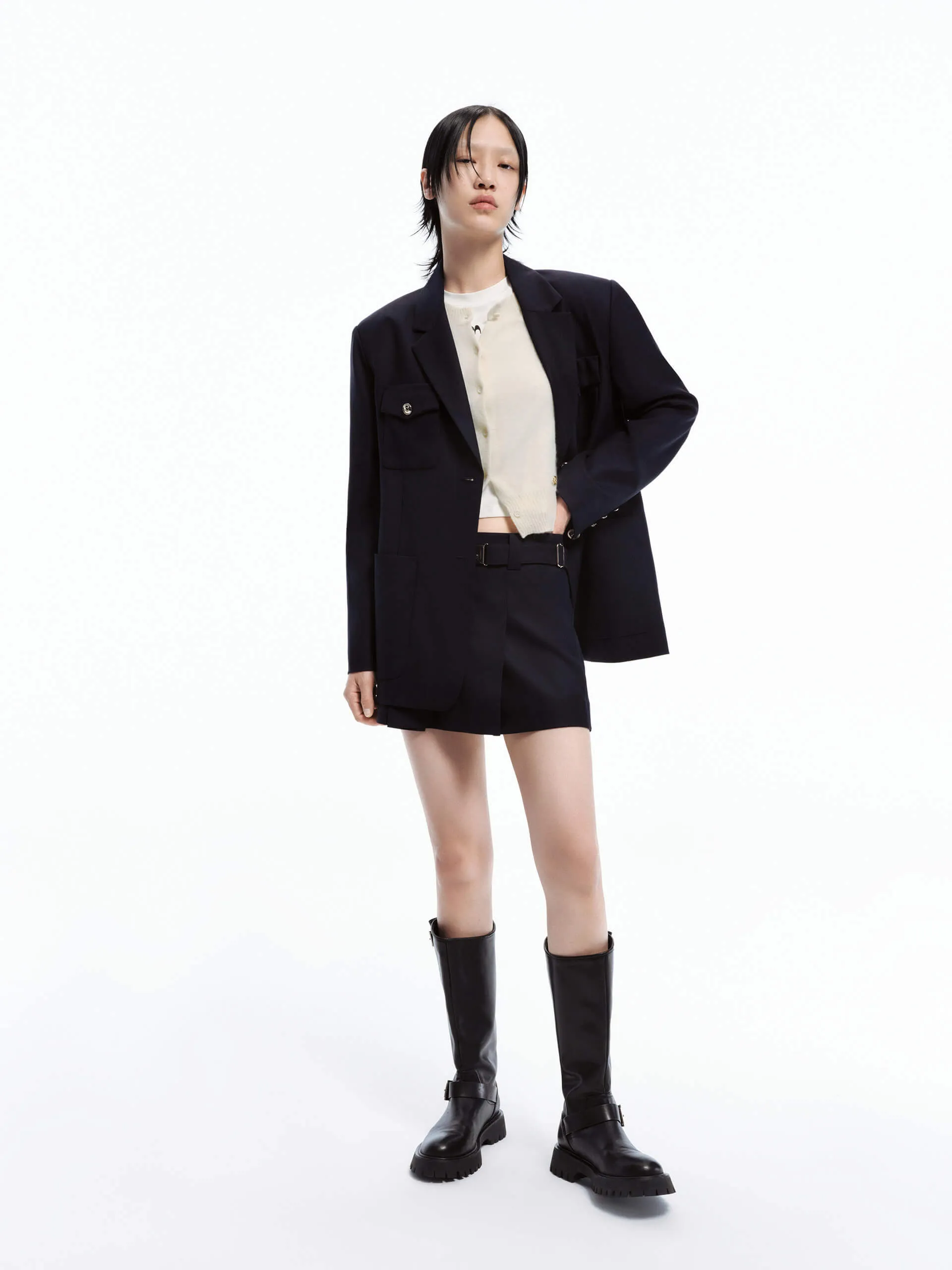 Include Belt Mini Skirt