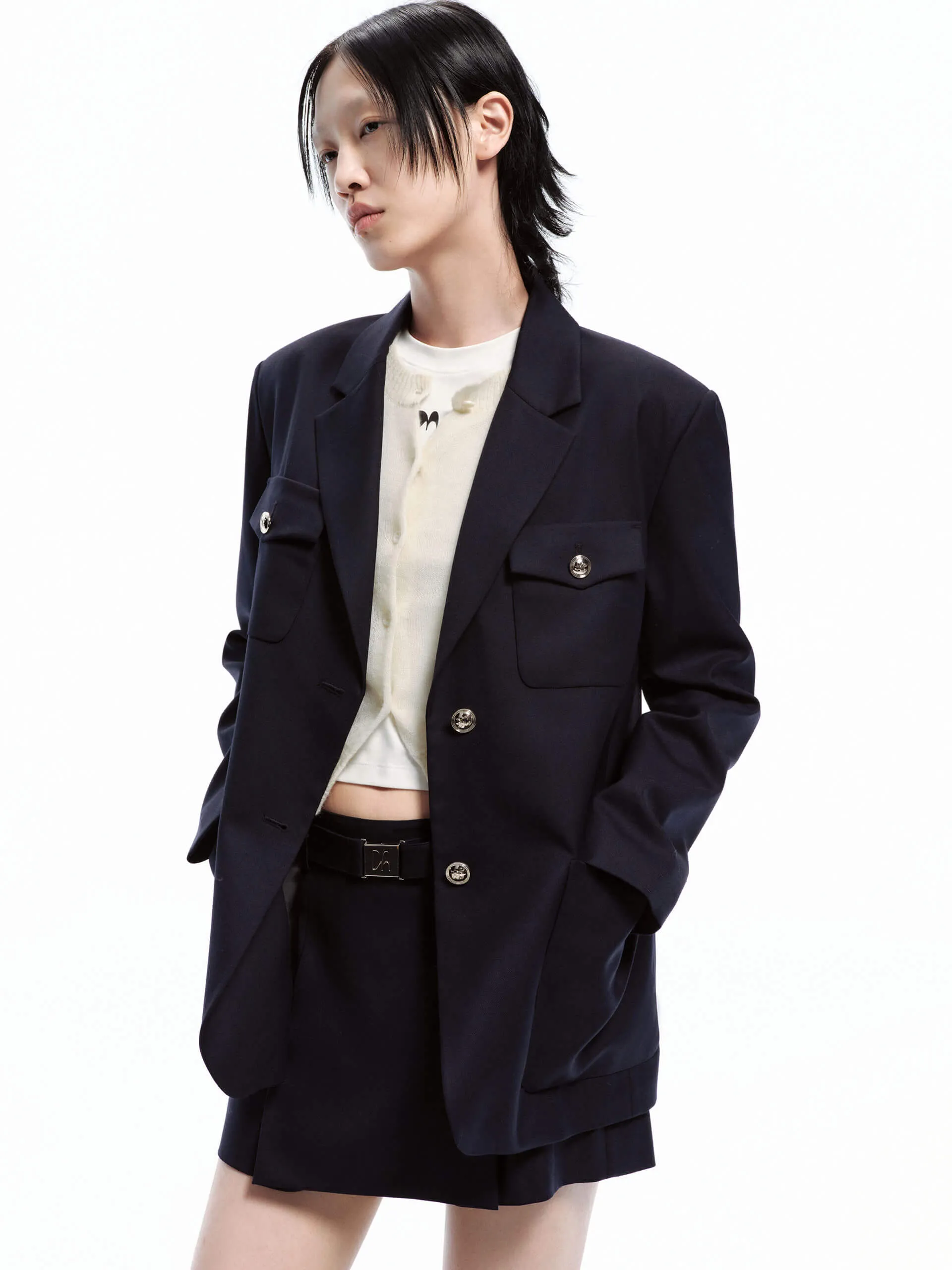 Include Belt Mini Skirt
