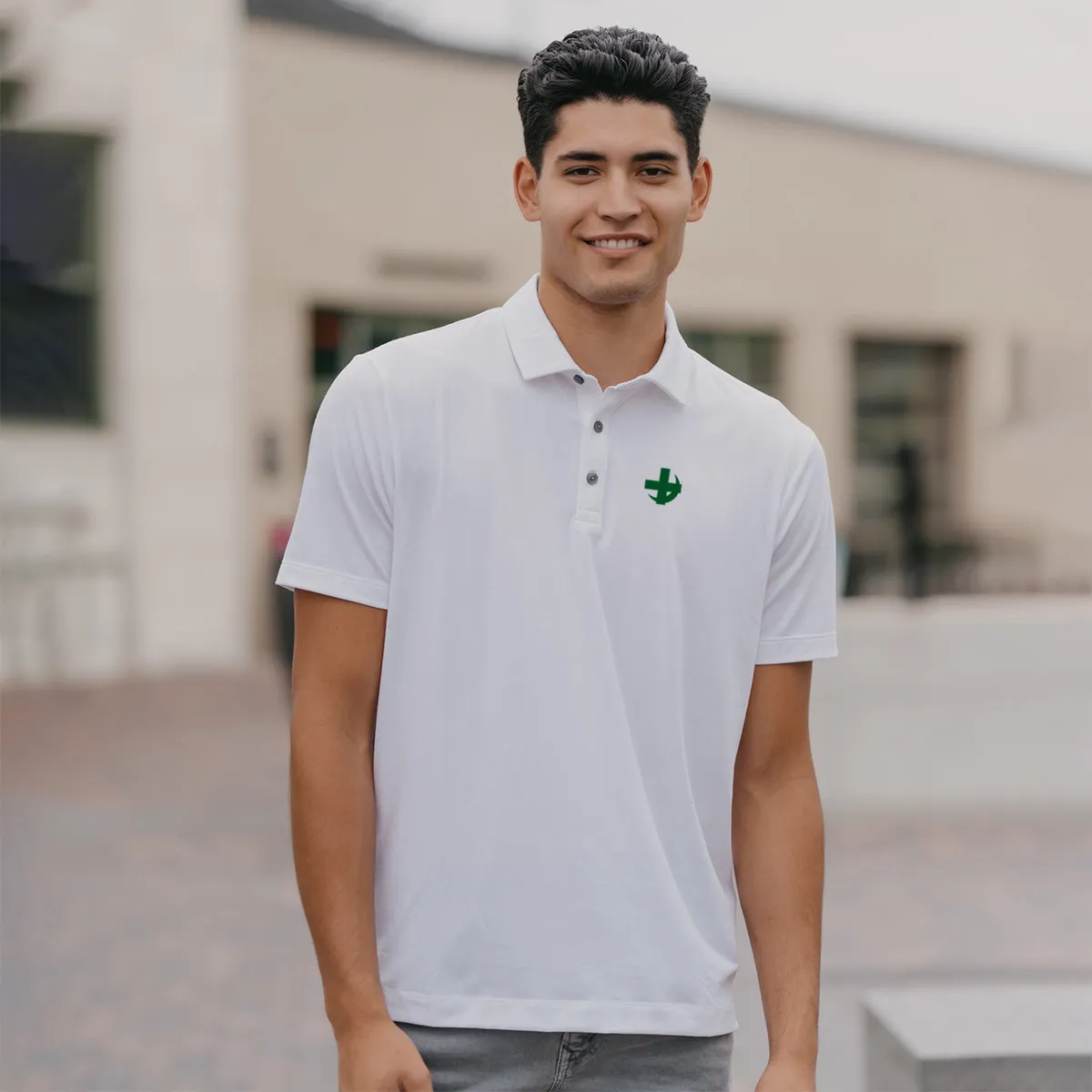 Lambda Chi White Badge Polo
