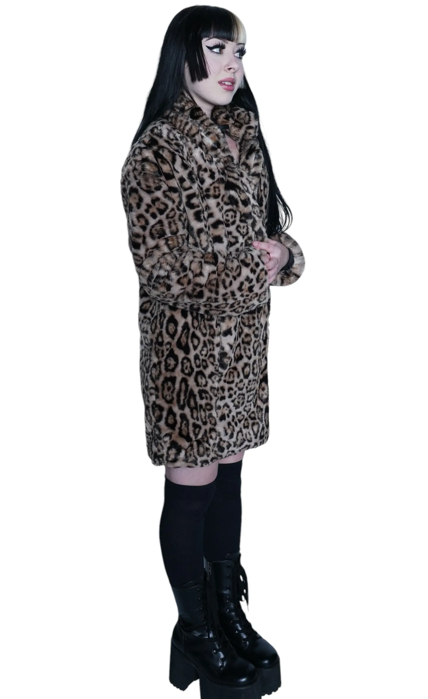 Leopard Faux Fur (Long) Coat Jacket