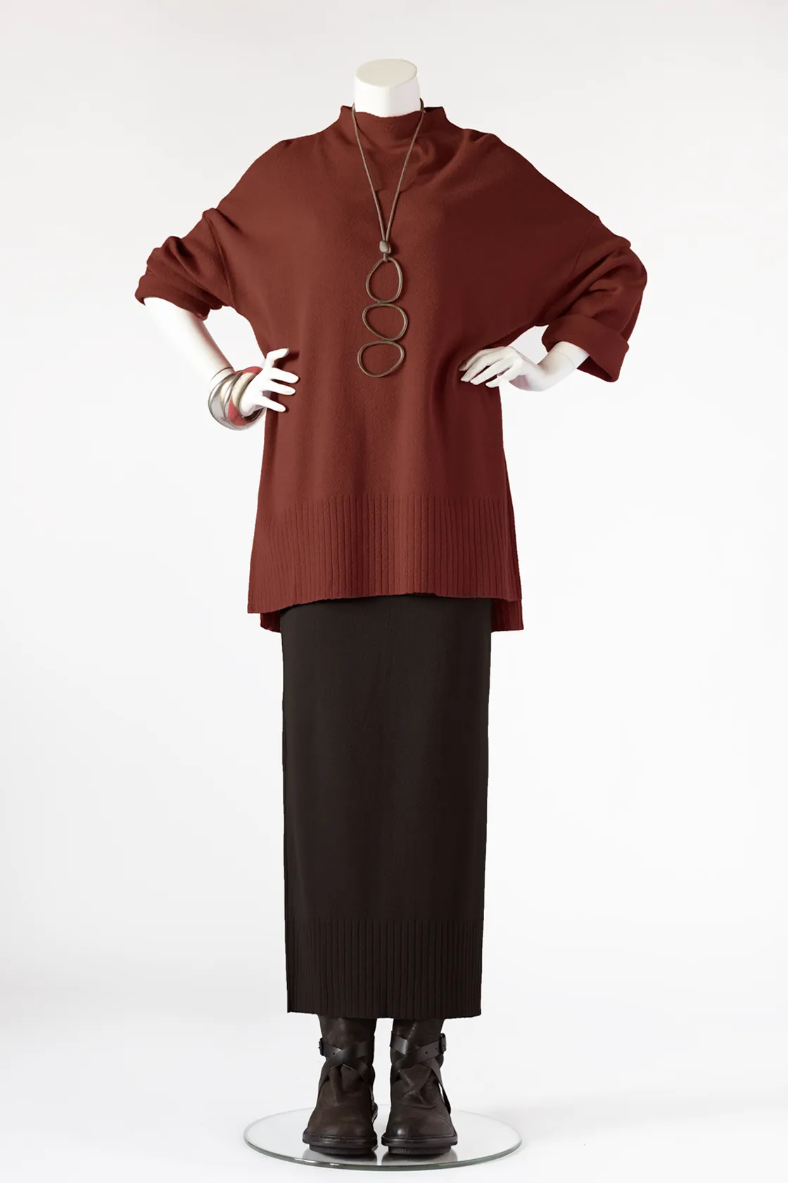L/S Tunic in Merlot Mi-Nu
