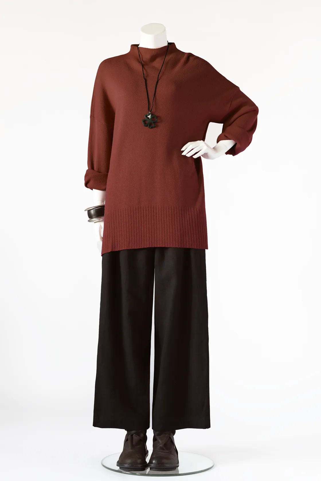 L/S Tunic in Merlot Mi-Nu