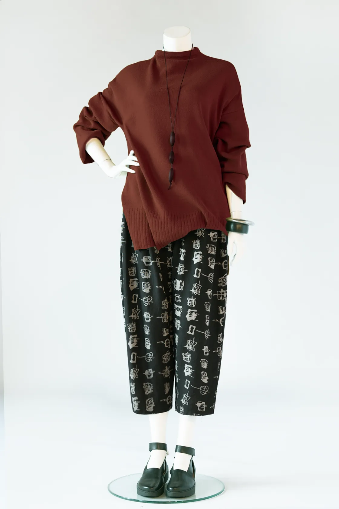 L/S Tunic in Merlot Mi-Nu