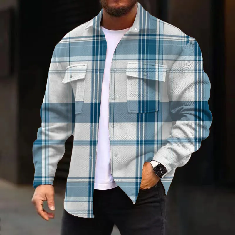 Men's Corduroy Print Long Sleeve Jacket 34256629L
