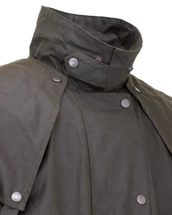 Men's Outback Trading Co 2042-BRN Long Brown Low Rider Oilskin Duster Coat