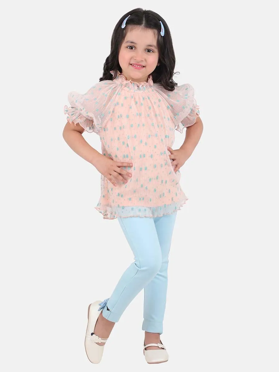 One Friday Kids Girls Blue Solid Legging