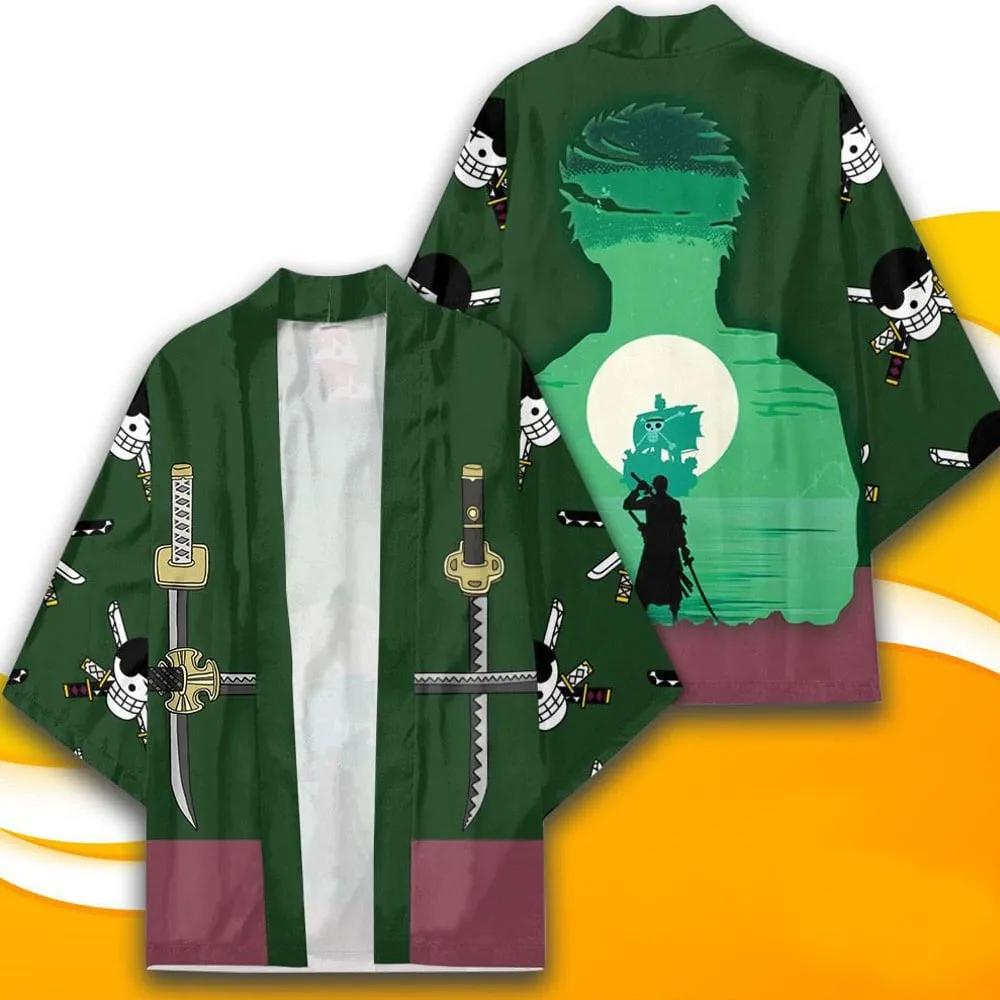 One Piece - Roronoa Zoro Haori kimono Jacket - Samurai Commander - Cosplay