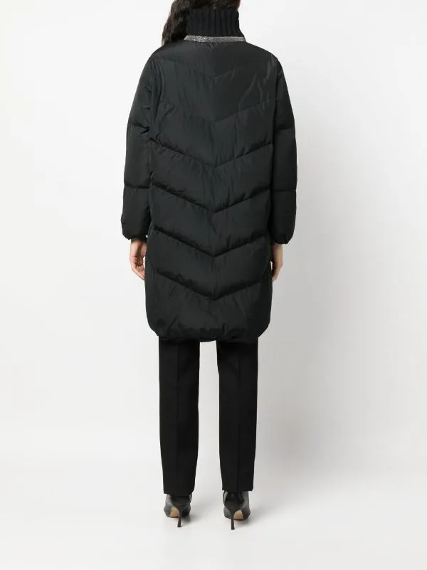 rhinestone-embellished padded raincoat