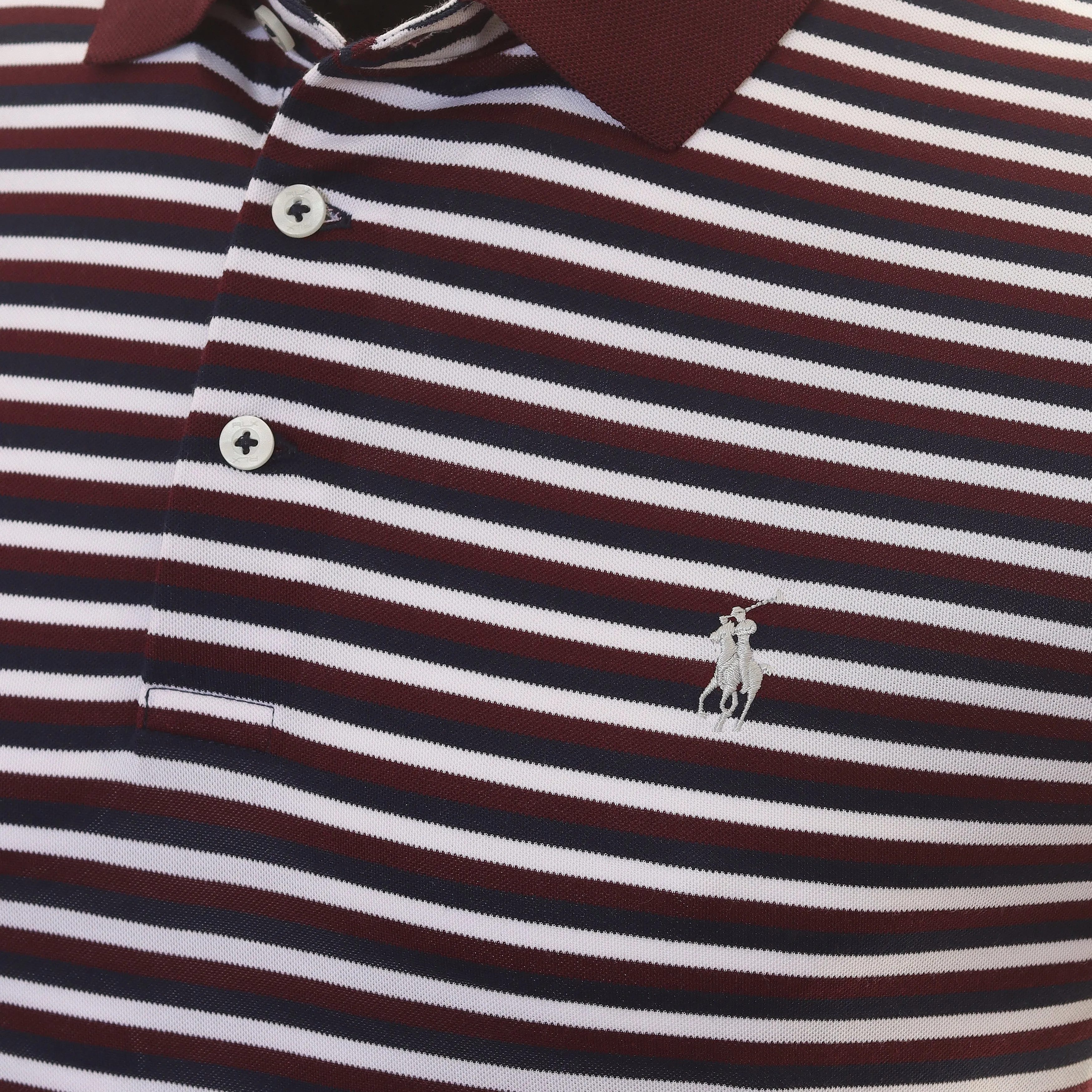 RLX Ralph Lauren Tour Stripe Pique Polo Shirt