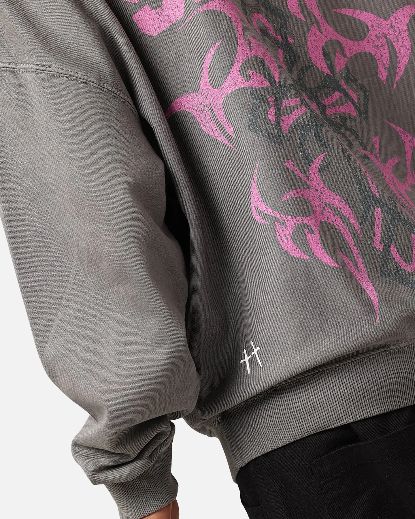Saint Morta Wraith Crucifix Hoodie Washed Charcoal