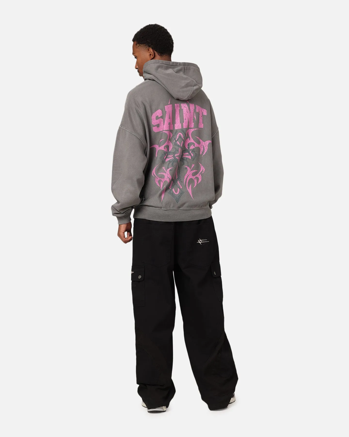 Saint Morta Wraith Crucifix Hoodie Washed Charcoal
