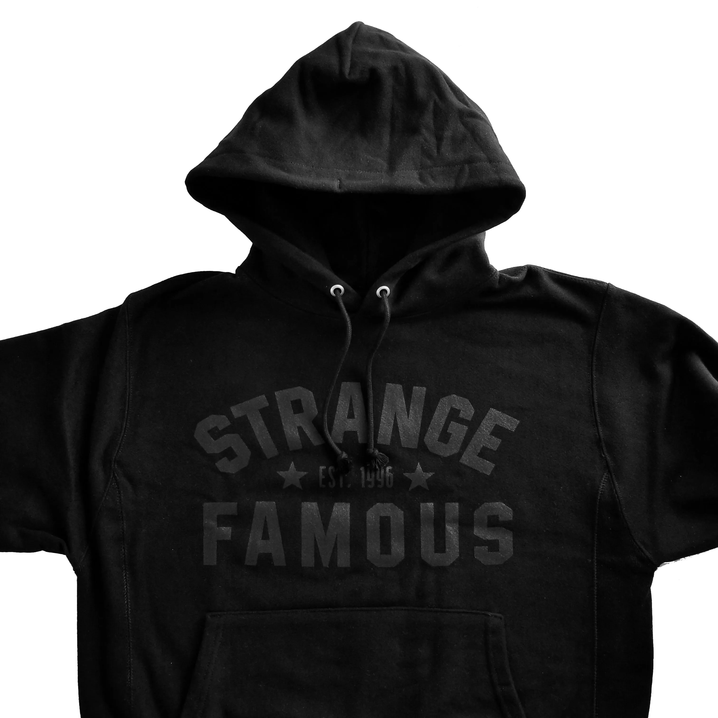 SFR x CHAMPION Black-on-Black Pullover Hoodie