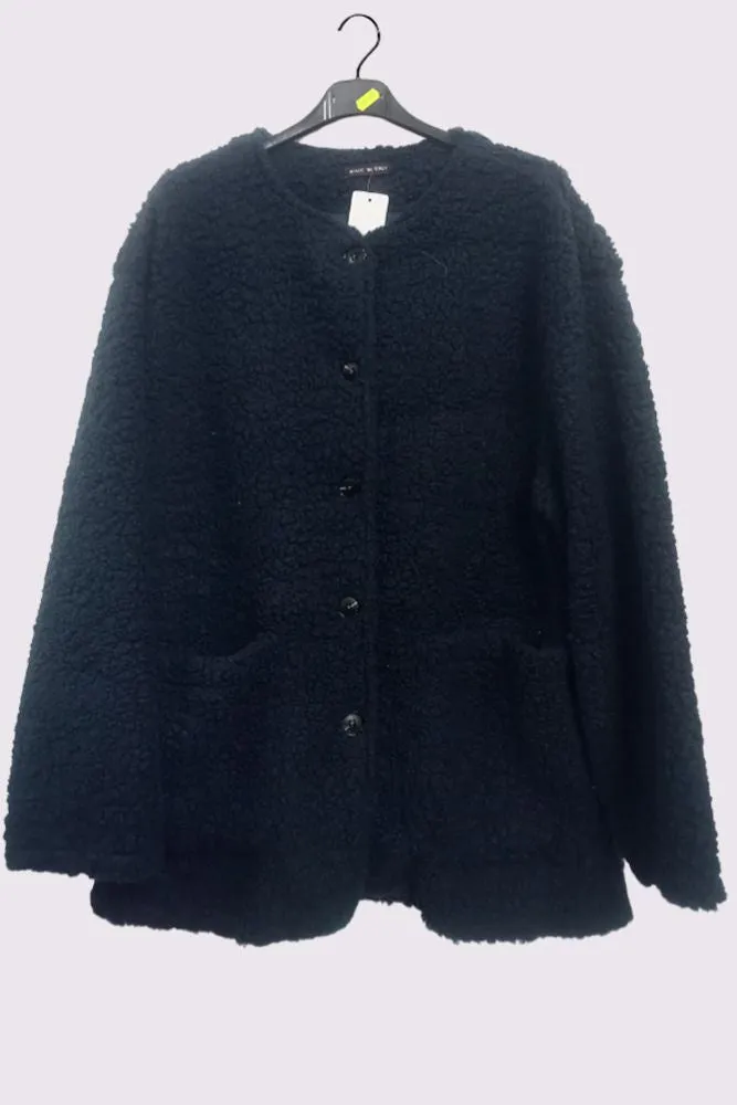Sherpa Style Button-up Jacket