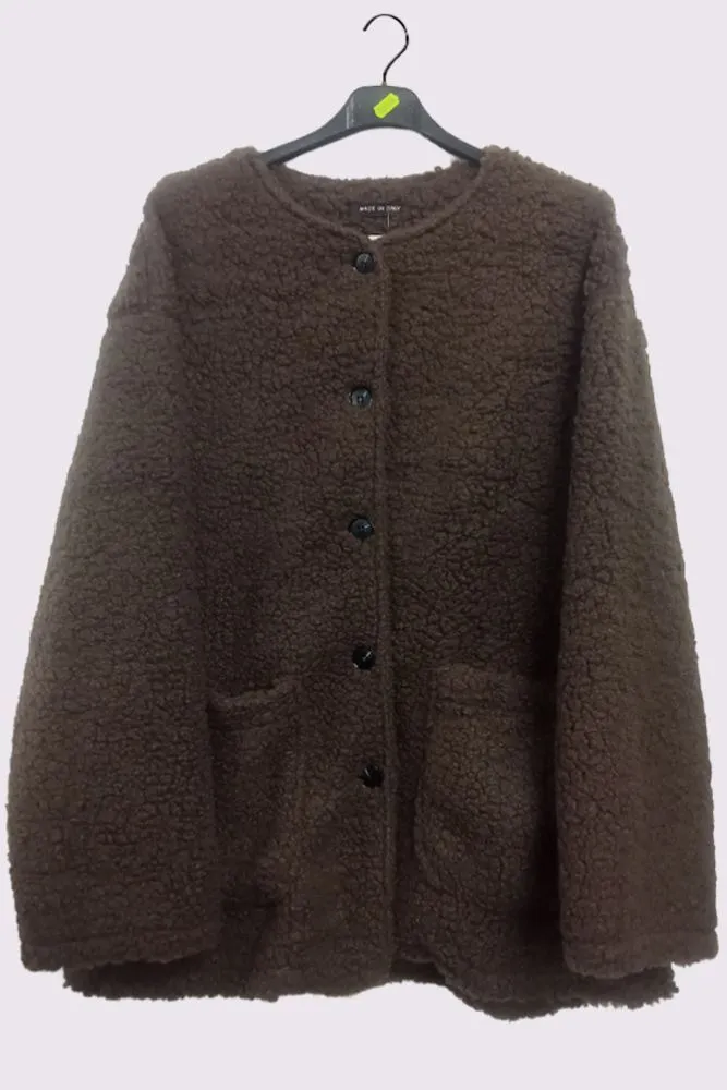 Sherpa Style Button-up Jacket