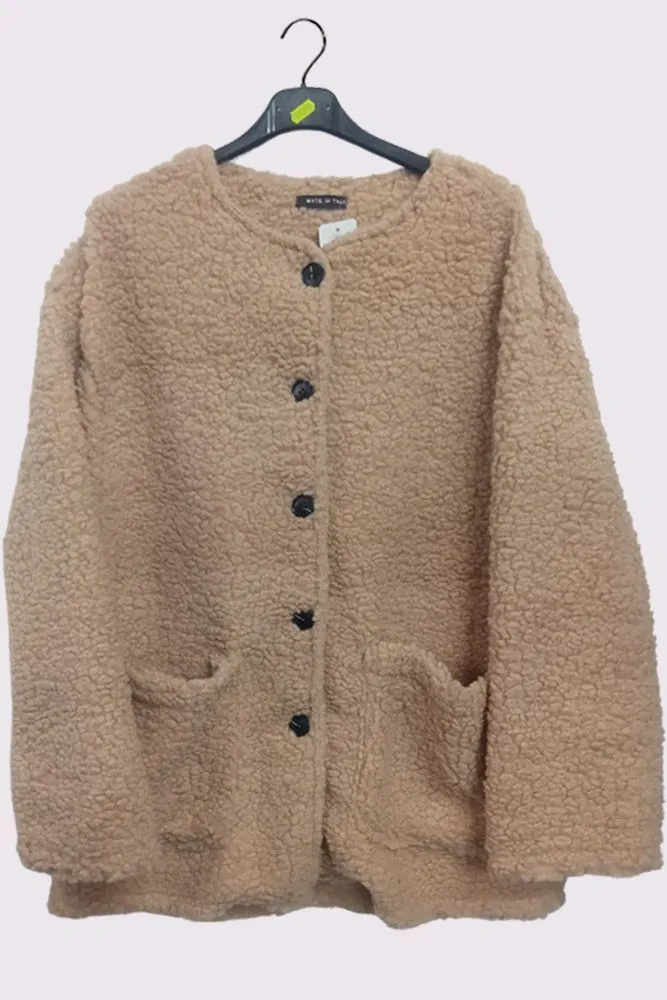 Sherpa Style Button-up Jacket