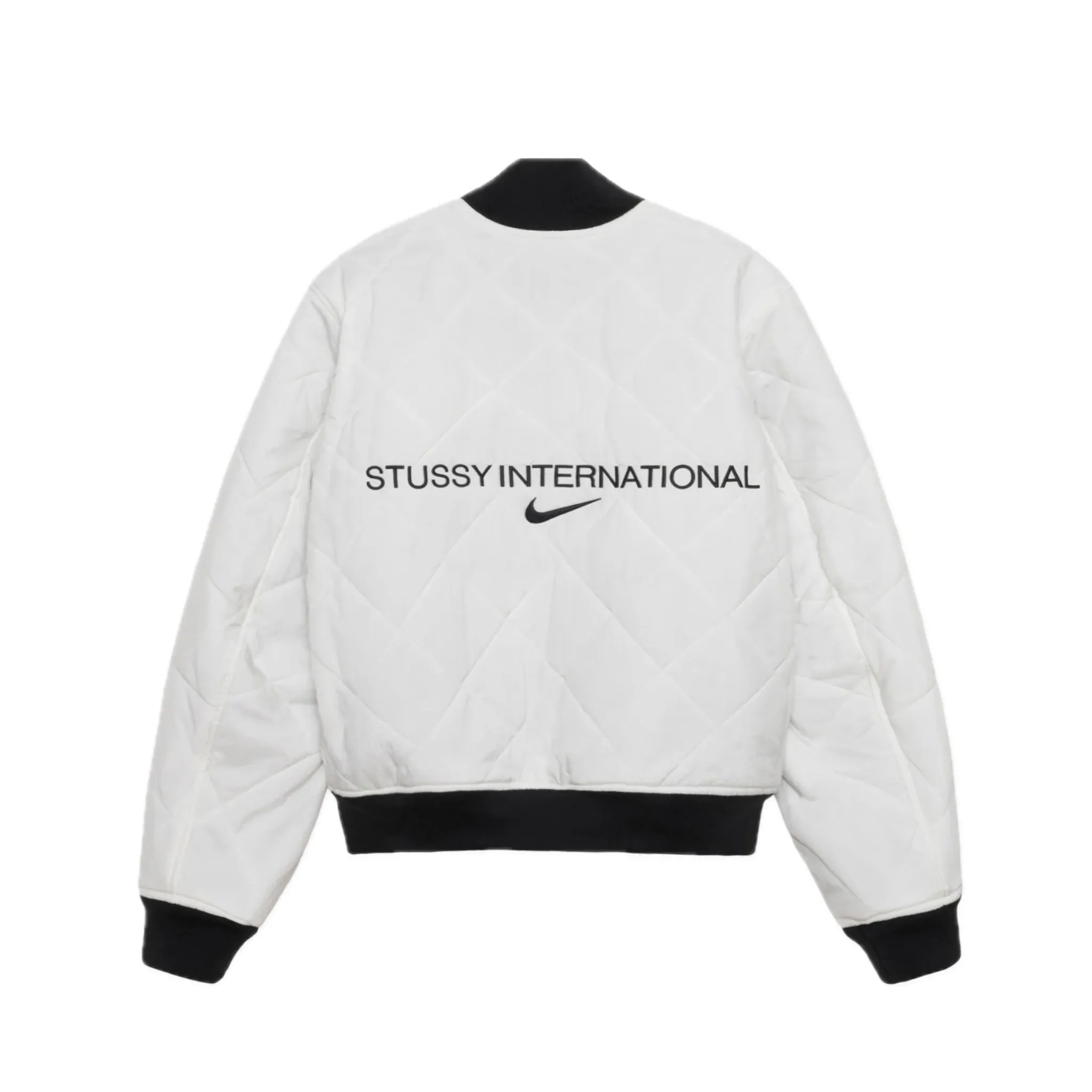 Stussy x Nike Reversible Varsity Jacket Black Sail